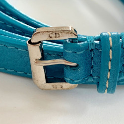 Ceinture double CHRISTIAN DIOR bleue et charm