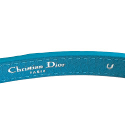 Ceinture double CHRISTIAN DIOR cuir bleu et charms