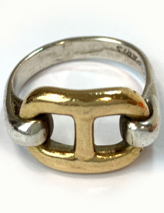 Bague HERMES or et argent