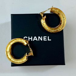 Boucles d'oreille clips CHANEL créoles Vintage