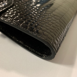 Portefeuille kelly HERMES alligator noir