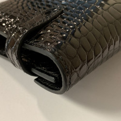 Portefeuille kelly HERMES alligator noir