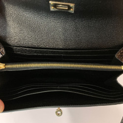 Portefeuille kelly HERMES alligator noir