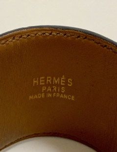 Manchette HERMES en lezard rouge braise