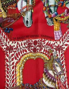 Carré HERMES "La danse du cheval Marwari" soie multicolore