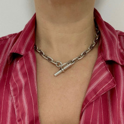 Collier HERMES chaine d'ancre en argent massif