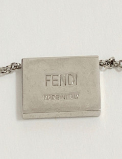 Parure FENDI The Fendista manchette et collier blanc et argent