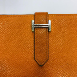 Portefeuille HERMES Bearn cuir epsom orange