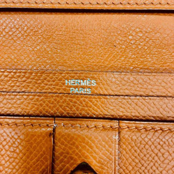 Portefeuille HERMES Bearn cuir epsom orange