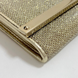 Pochette JIMMY CHOO lamé doré modèle MILLA