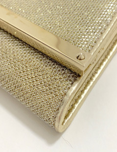 Pochette JIMMY CHOO lamé doré modèle MILLA