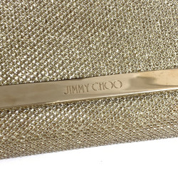 Pochette JIMMY CHOO lamé doré modèle MILLA