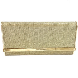 Pochette JIMMY CHOO lamé doré modèle MILLA