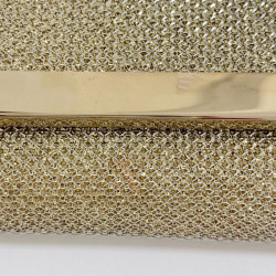 Pochette JIMMY CHOO lamé doré modèle MILLA