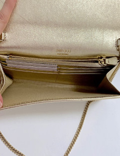 Pochette 'Milla' JIMMY CHOO en cuir lamé doré