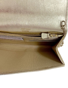 Pochette 'Milla' JIMMY CHOO en cuir lamé doré