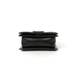 CHANEL mini Boy bag in black lambskin and golden lace