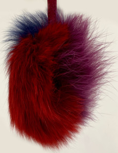 FENDI bag pendant pompon tricolor fur 