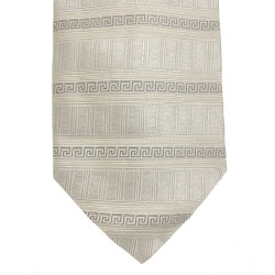 Cravate VERSACE CLASSIC beige à motifs gris