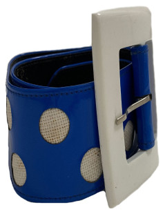 Ceinture JEAN LOUIS SCHERRER Vintage en vinyl bleu 