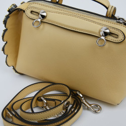 Sac FENDI jaune pale et strass