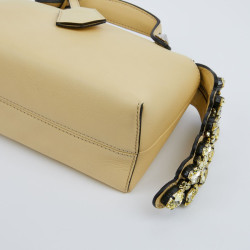 Sac FENDI jaune pale et strass