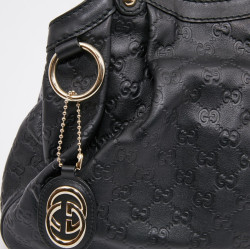 Sac GUCCI cuir embossé noir