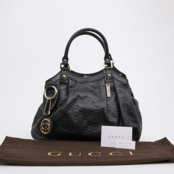 Sac GUCCI cuir embossé noir