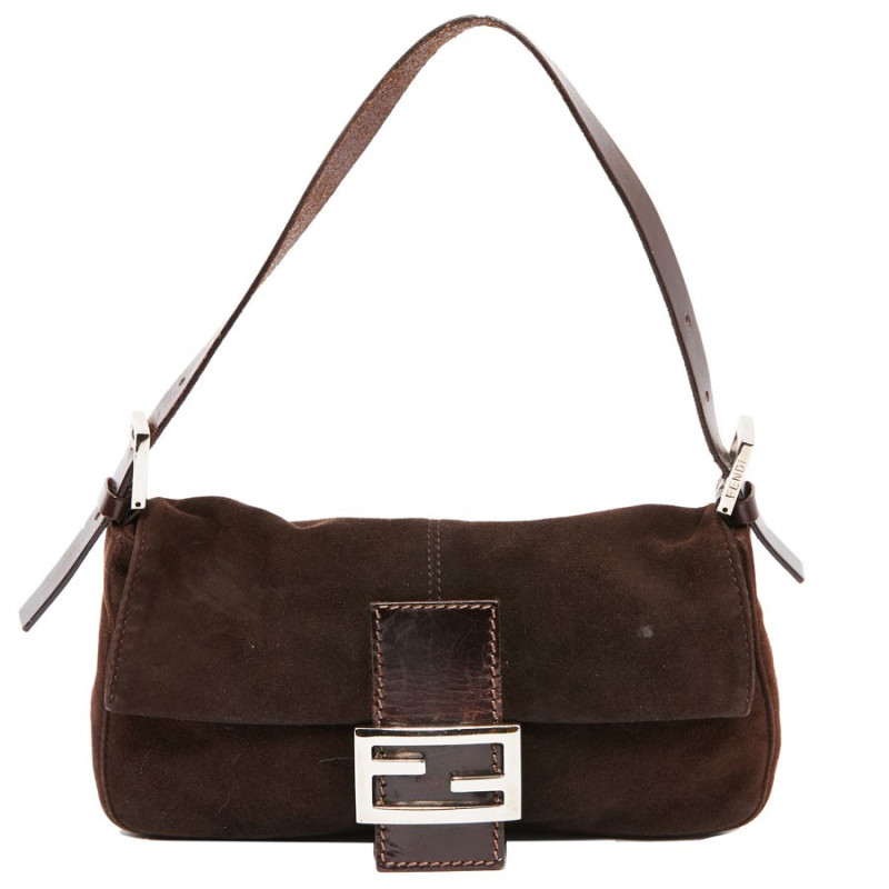 Sac Baguette FENDI Mamma en daim marron