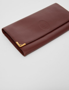 Pochette Cartier en cuir bordeaux