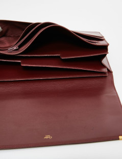 Pochette Cartier en cuir bordeaux