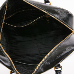 Sac PRADA cuir Saffiane verni noir