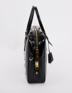 Sac PRADA cuir Saffiane verni noir