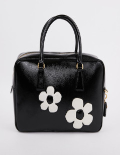 Sac PRADA  Baulleto en cuir Saffiano verni noir