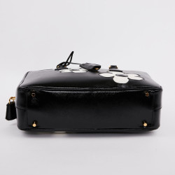 Sac PRADA cuir Saffiane verni noir