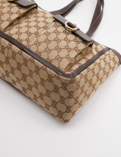 Cabas monogram GUCCI en toile beige