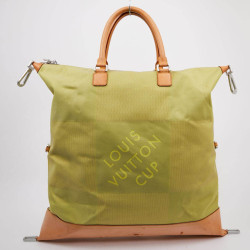 Sac de voyage LOUIS VUITTON CUP toile et cuir de vachette naturel