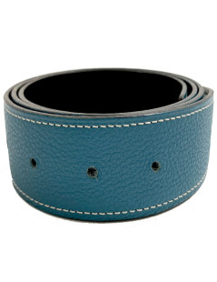 Ceinture tT 80 HERMES reversible box noir et togo bleu