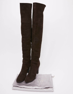 GUISEPPE ZANOTTI brown suede thigh high boots size 40FR