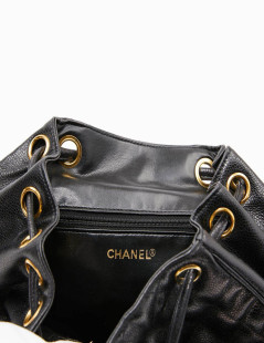 Sac à dos CHANEL cuir noir