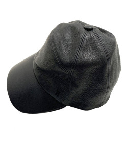 Casquette en cuir noir HERMES T57