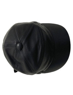 Casquette en cuir noir HERMES T57