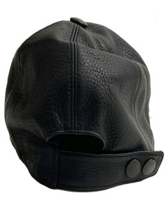 Casquette en cuir noir HERMES T57