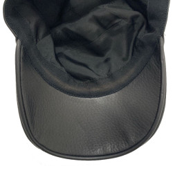 Casquette en cuir noir HERMES T57