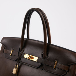 Birkin 35 HERMES veau barenia marron