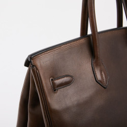 Birkin 35 HERMES veau barenia marron