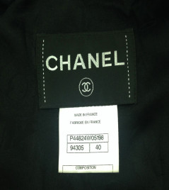 Veste CHANEL longue noire en tweed T 40