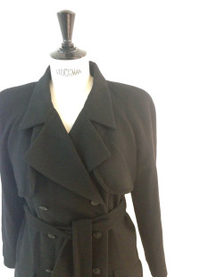 Manteau caban cachemire noir CHANEL T 42