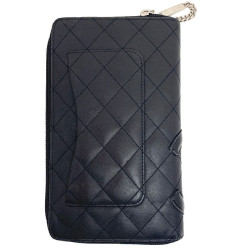 Compagnon Cambon CHANEL noir cuir matelassé