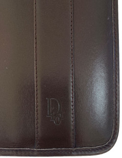 CHRISTIAN DIOR vintage directory cover in dark brown leather